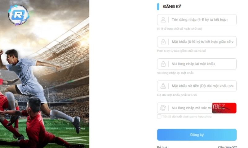 Chi tiết các bước đăng ký tài khoản tại Rs8sport